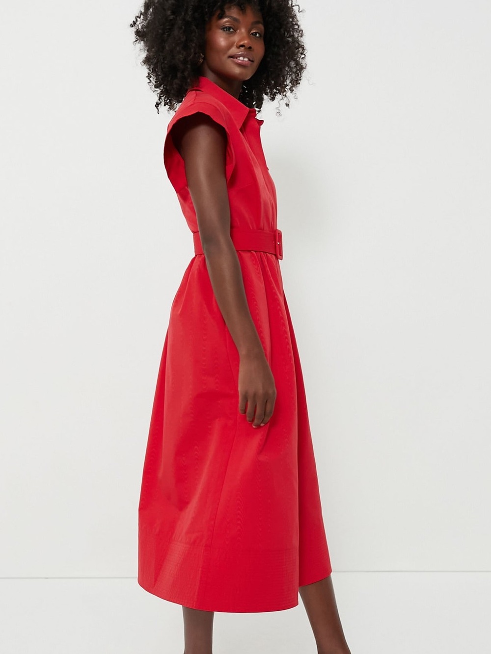 New Tuckernuck Chloe Red Belted Shirt Dress - size M. - Picture 8 of 11